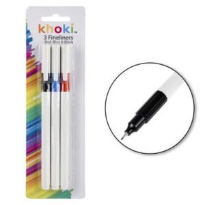 Pen fineliner red/blue/black 0.4mm
