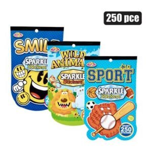 Sticker book sparkle 250pce asstd