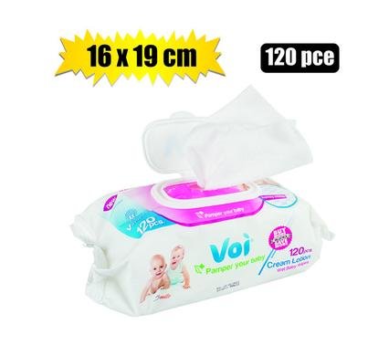 Voi wet-wipes 120pc 16x19cm honeycomb