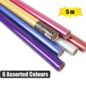 Gift-wrap 700mmx5m metallic rolls asstd