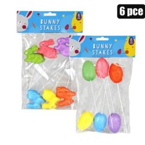 Easter glitter foam decor stakes 6pc ast