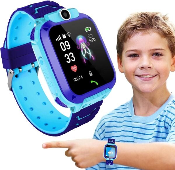 HEYCE Kids Smart Watch - Waterproof Photo Camera Smart Phone Watch for Kids,GPS Tracker Watch with Alarm Sos Button HD Touch Screen Flashlight Gift for Boys Girls