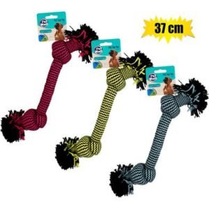 Pet dog tug toy string dbl knot 37cm