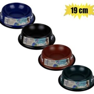 Pet dog bowl s/s dark colours 19cm