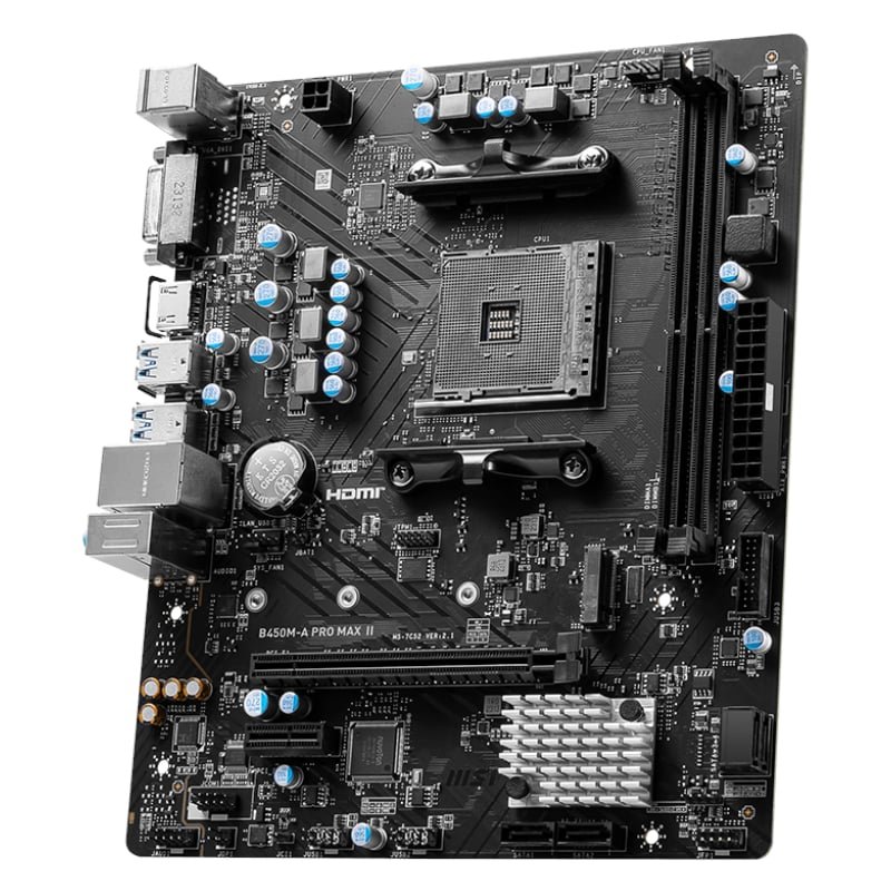 MSI B450M-APRO MAX II AMD AM4 MATX Gaming Motherboard - Image 3