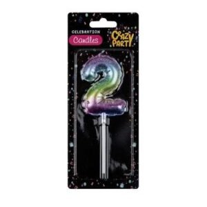 Candle birthday balloon-2 rainbow 5cm
