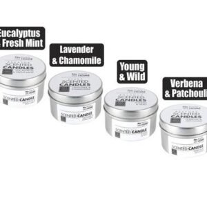 Candle in tin 6.6cm revive asstd